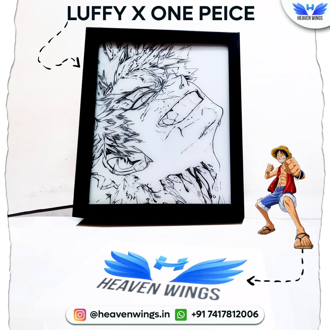 Luffy X One Peice - 4D light Art Frame