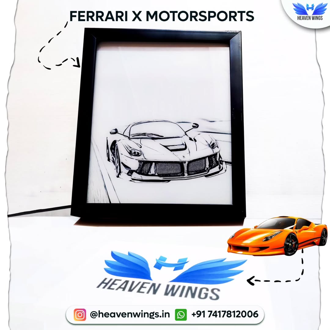 Ferrari X Motorsport- 4D light Art Frame