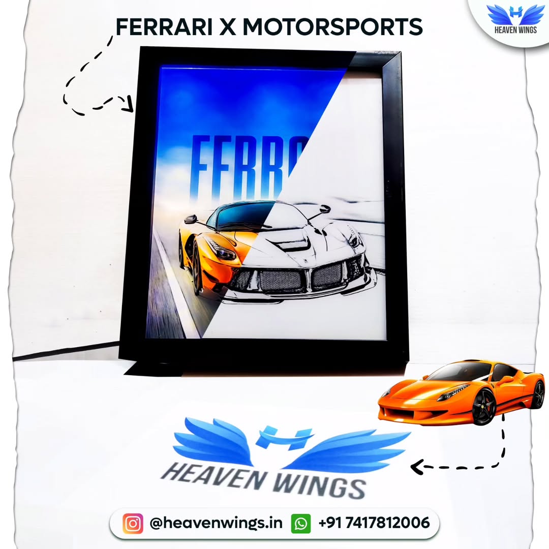 Ferrari X Motorsport- 4D light Art Frame