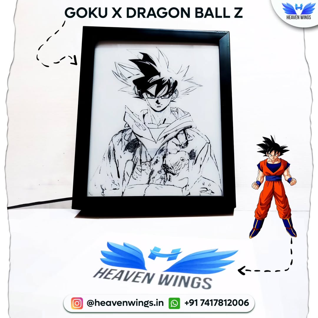 Goku X Dragon Ball Z - 4D light Art Frame